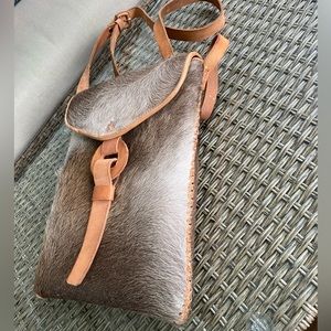 Cowhide over the shoulder bag
